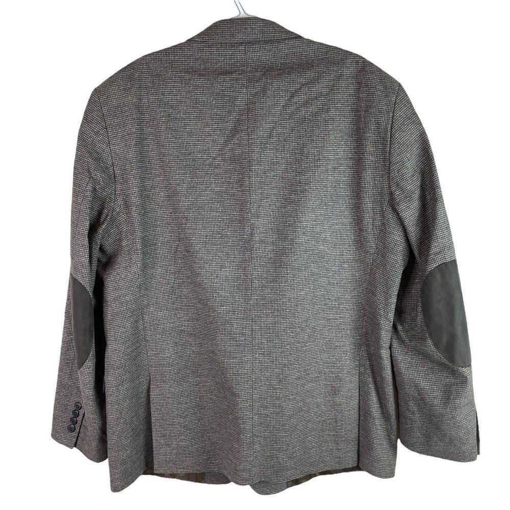 Madison Blazer Mens 48R Brown Check Cotton Modern‎ Fit Elbow Patches